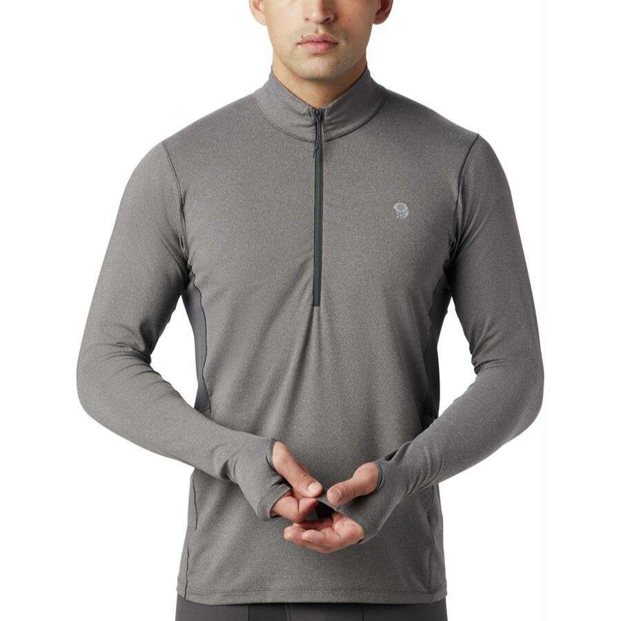 Clothing * | Mountain Hardwear Ghee Long-Sleeve 1/2-Zip Top Men'S Online Discount Heather Shark