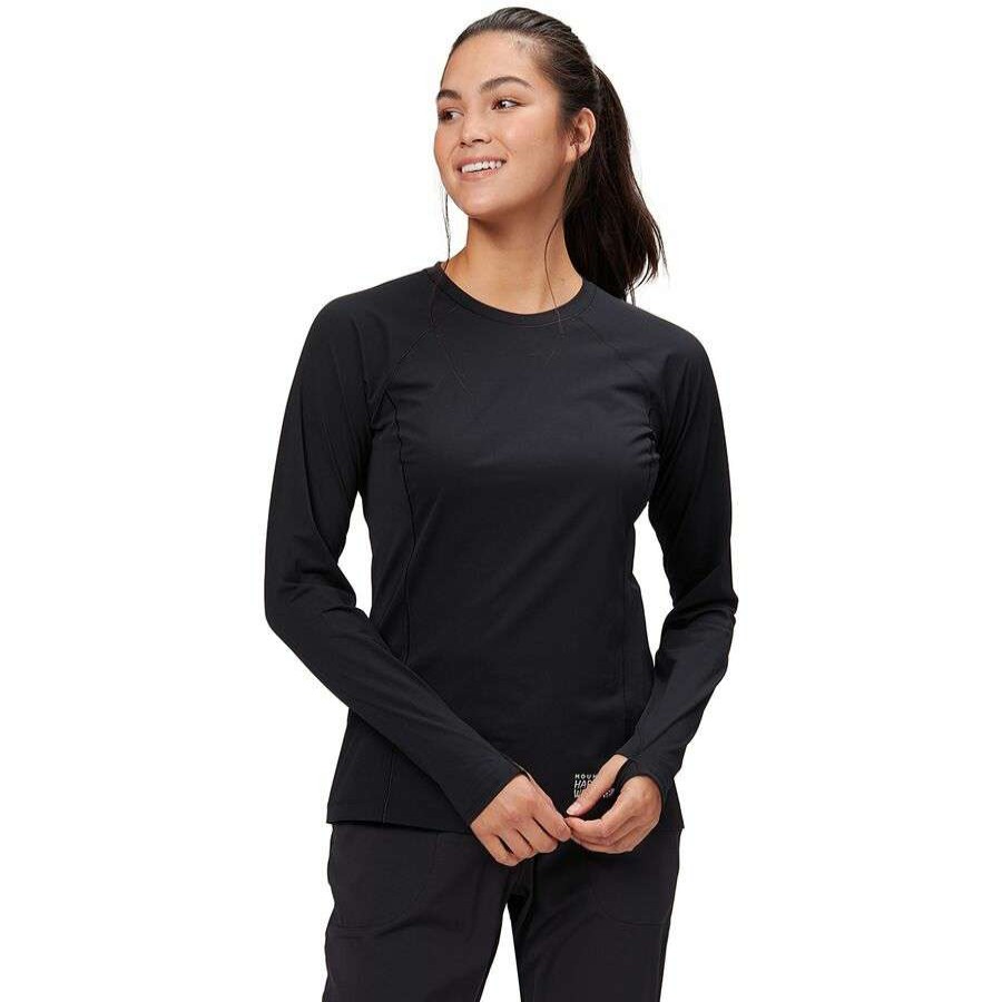 Clothing * | Mountain Hardwear Mountain Stretch Long-Sleeve Crew Women'S For Sale Black