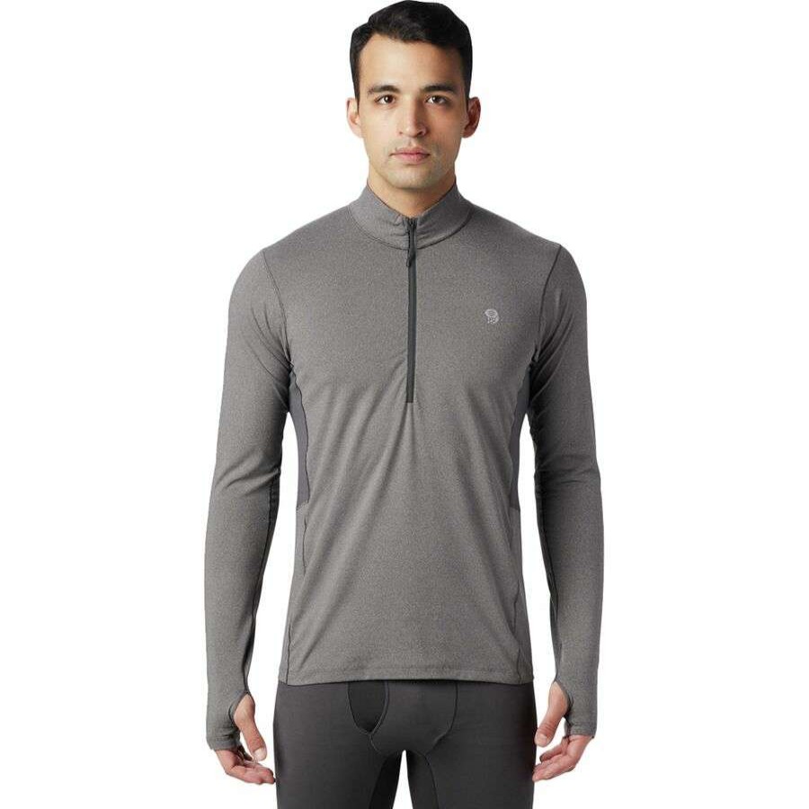 Clothing * | Mountain Hardwear Ghee Long-Sleeve 1/2-Zip Top Men'S Online Heather Shark