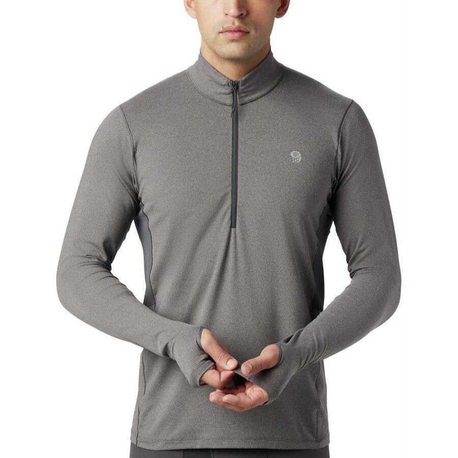 Clothing * | Mountain Hardwear Ghee Long-Sleeve 1/2-Zip Top Men'S Online Heather Shark