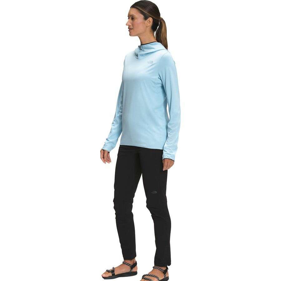 Clothing * | Dicount The North Face Belay Sun Hooded Shirt Women'S On Sale Beta Blue