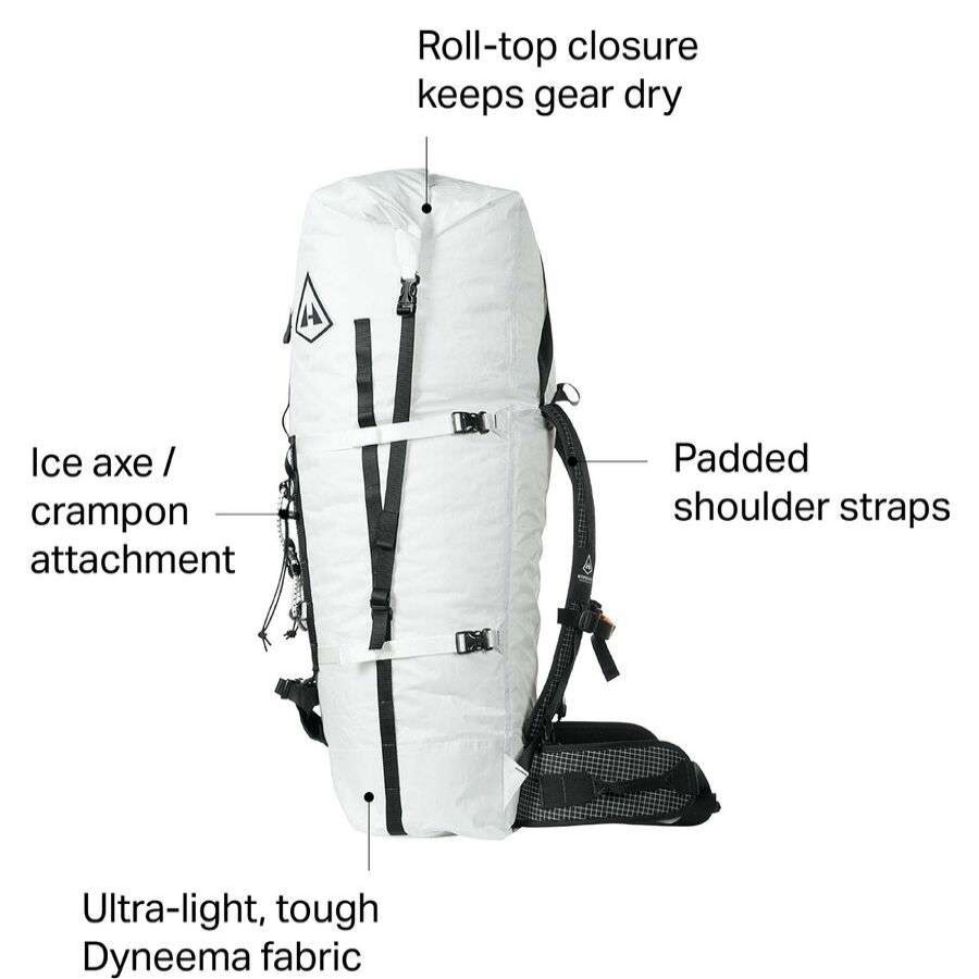 Technical Daypacks * | Hyperlite Mountain Gear 4400 Ice 70L Backpack New Arrivals White